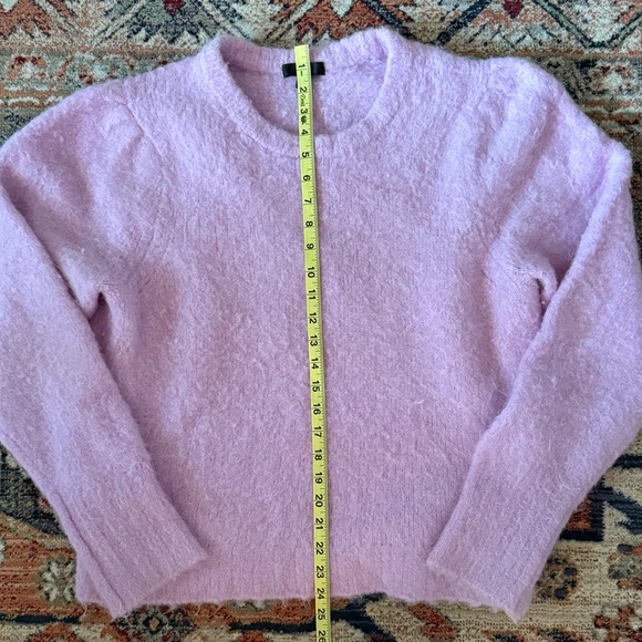 J.Crew Women’s Sweater XL Lavender Purple Alpaca Merino Wool Blend Puffed Sleeve - Picture 4 of 5